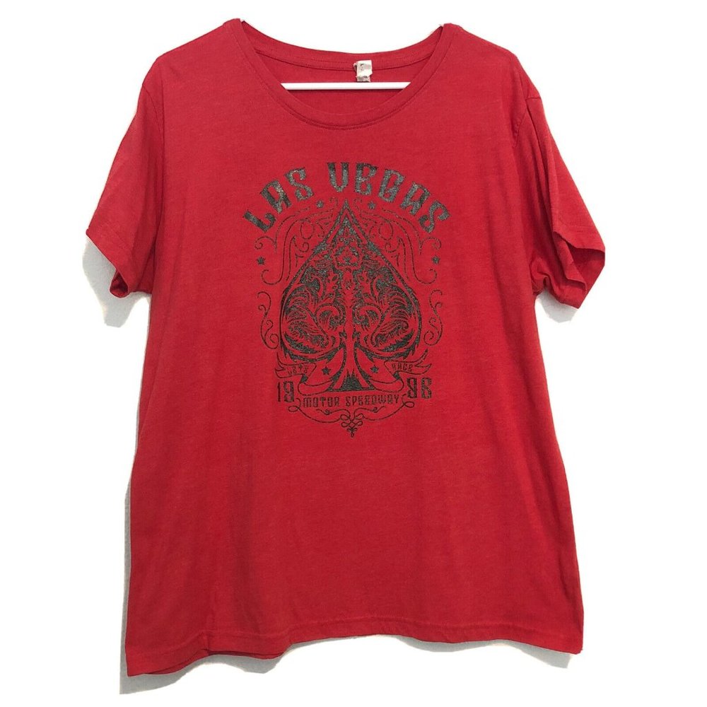 Las Vegas Motor Speedway 1996 Red Shirt Sparkle Graphic Women Size XL